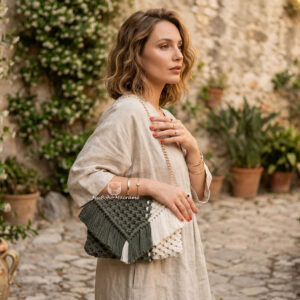 Bolso amor al macramé.