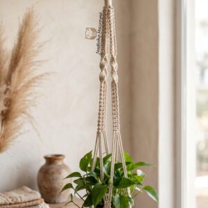 Macetero de macramé areca.