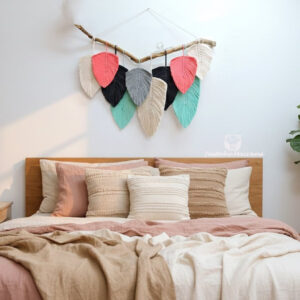 Decoración tapiz de macramé Guacamaya.