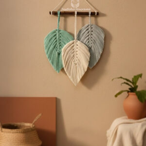 Decoración tapiz de macramé quetzal.