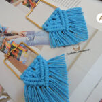 Aretes cuadrados boho macrame.