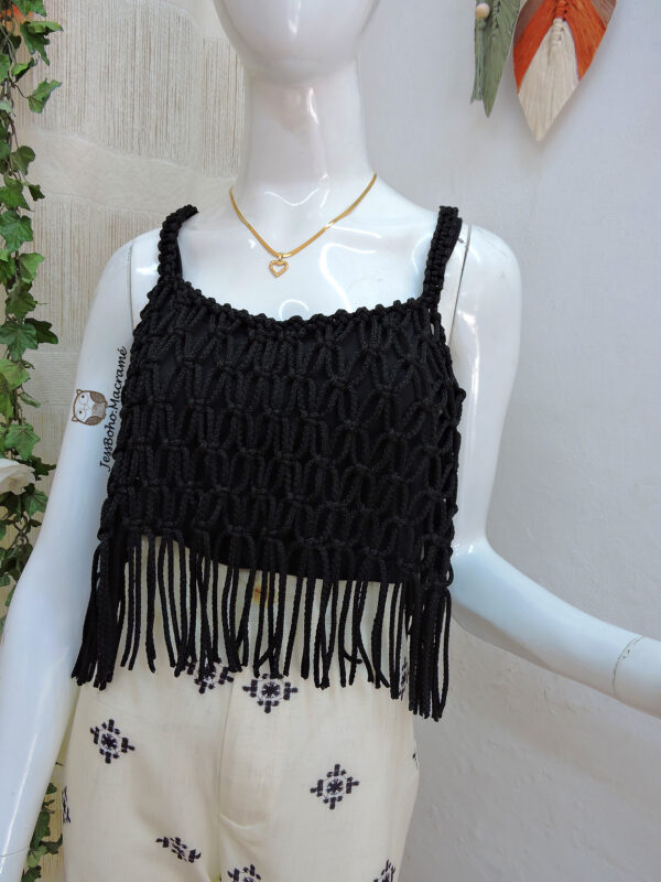 Blusa de macramé maya.