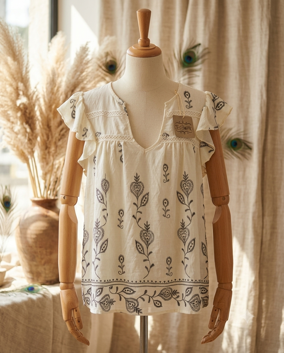 Blusa con bordado ligera.