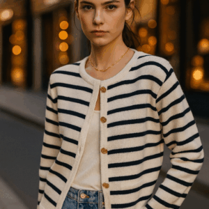 Cardigan rayado.