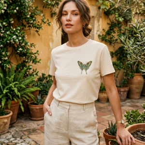 Camiseta con estampado de mariposa.