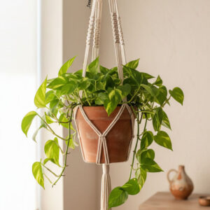 Macetero de macramé maranta.