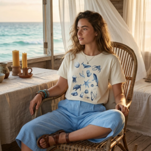 Camiseta con estampado mar.