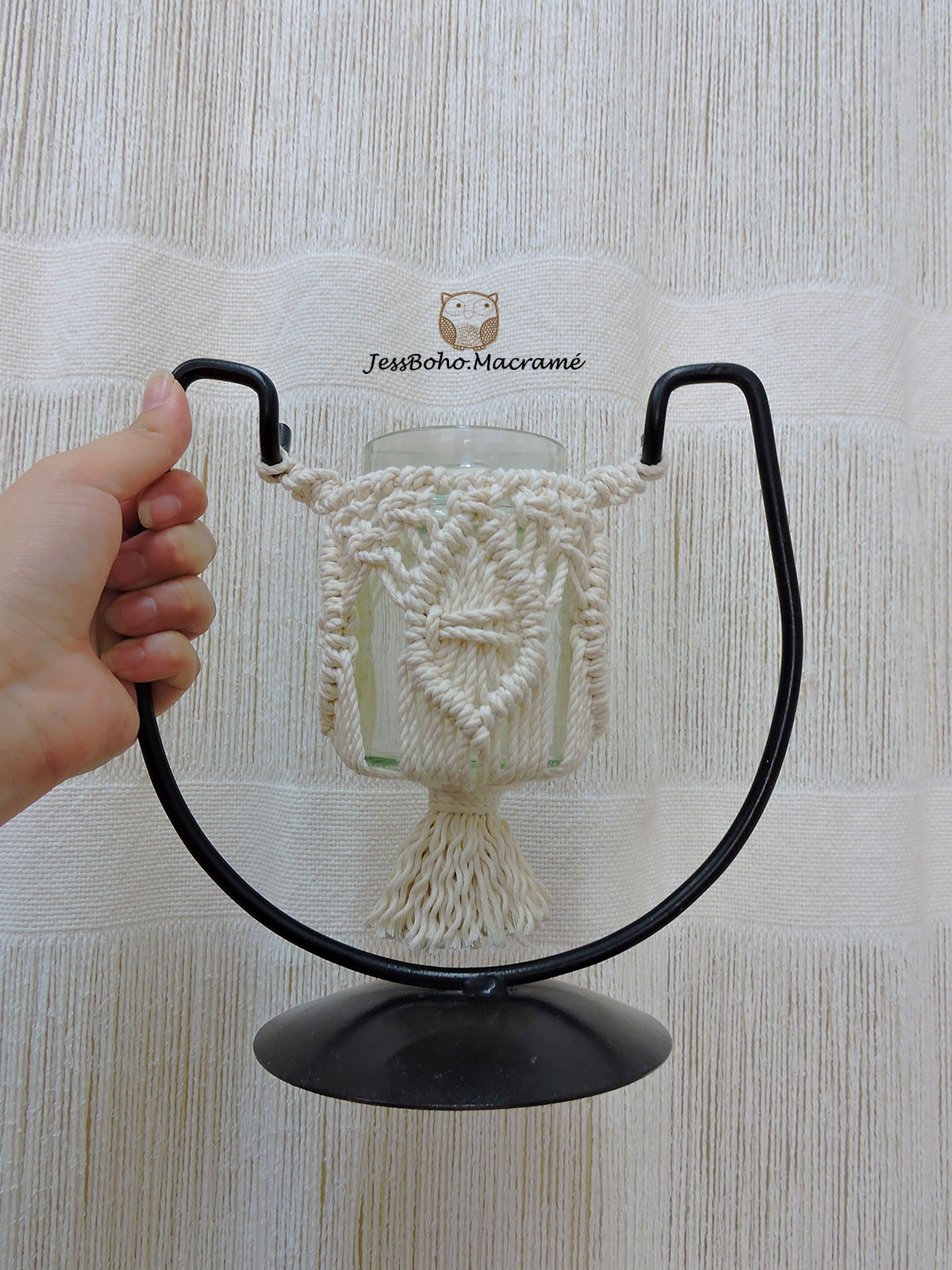 Mini Macetero de Macramé Personalizado.