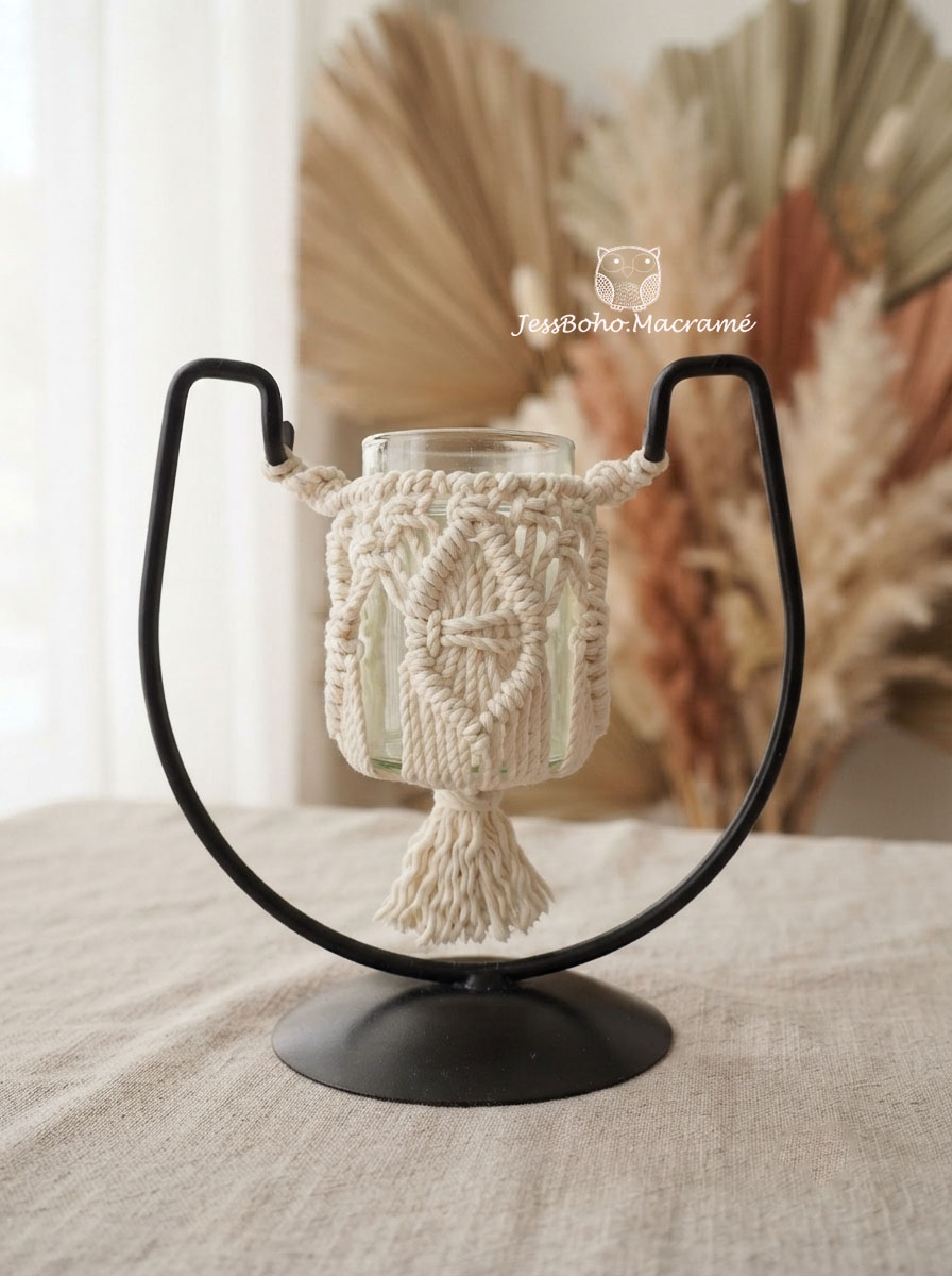 Mini Macetero de Macramé Personalizado.